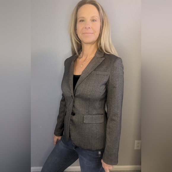 Banana Republic Factory Jackets & Blazers - Banana Republic Factory Brown Blazer with Herringbone Pattern